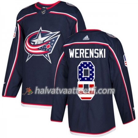 Miesten NHL Blue Jackets Pelipaita Zach Werenski 8 Adidas 2017-2018 MarineSininen USA Flag Fashion Authentic Miesten NHL Blue Jackets Pelipaita Zach Werenski 8 Adidas 2017-2018 MarineSininen USA Flag Fashion Authentic